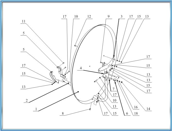 Схема сборки спутниковой антенны