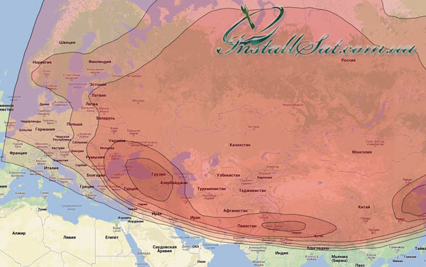 Coverage map of the ABS-1 satellite