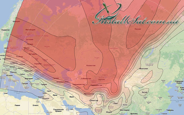 Coverage map of the Horizons-2 satellite