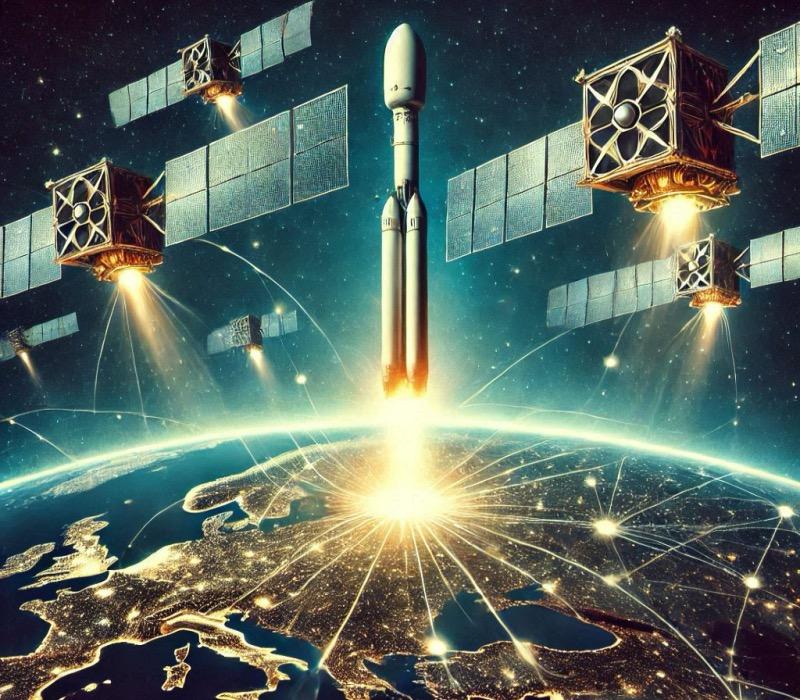 Ілюстрація до статті "Astranis запускає чотири супутники широкосмугового доступу на геостаціонарну орбіту"