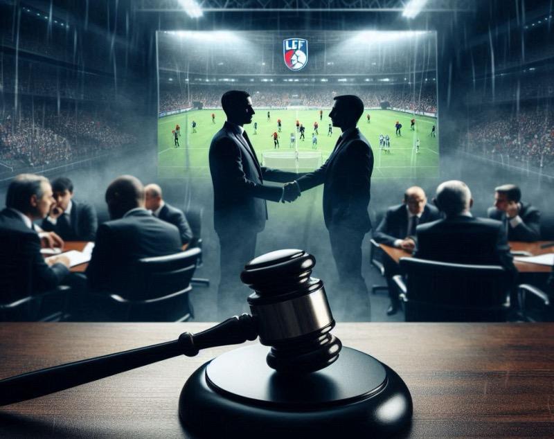 Illustration for the article "DAZN's €573 Million Claim Against French Football League Escalates Dispute"