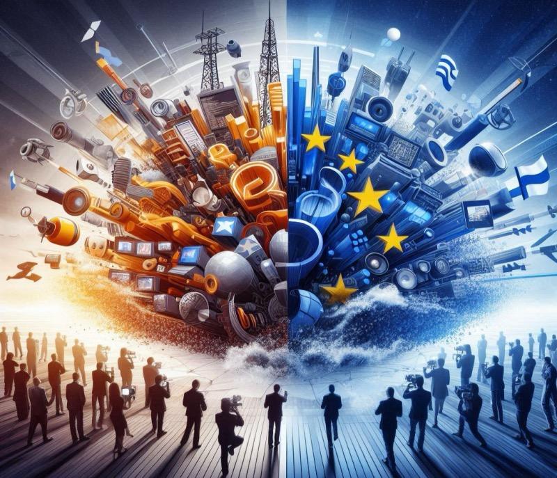 Illustration for the article "EU Commission Backs Finland's Yle in State Aid Dispute"