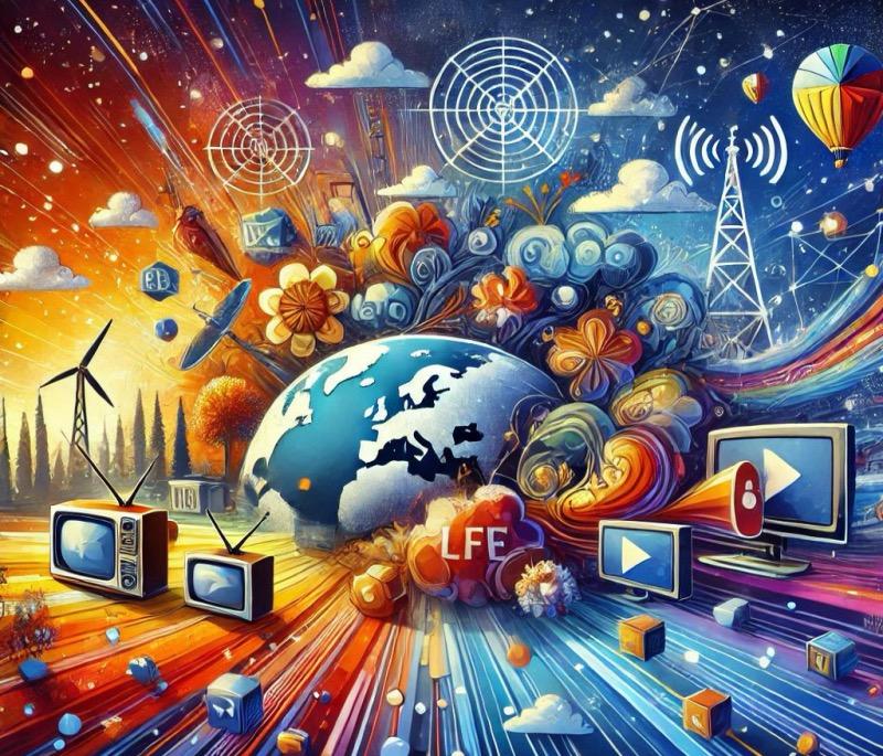 Illustration for the article "EU Commission Upholds Yle's Online Services, Reinforcing Public Service Media's Digital Role"
