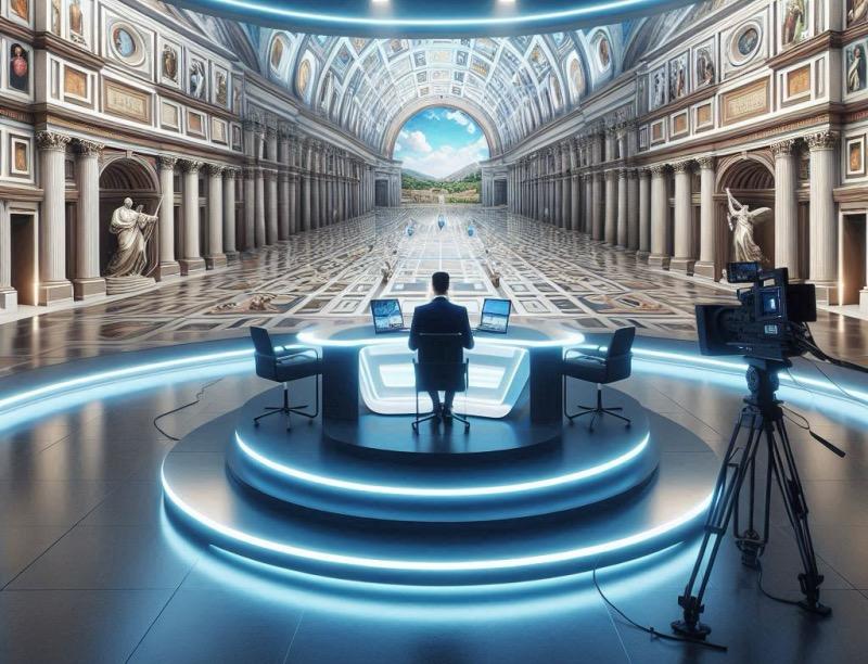Illustration for the article "How Extended Reality Enhanced Papal Conclave Coverage"
