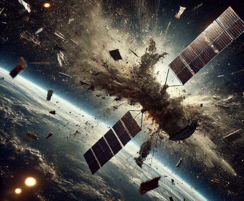 Ілюстрація до статті "Розпад Intelsat 33e підкреслює зростаючу загрозу космічного сміття"