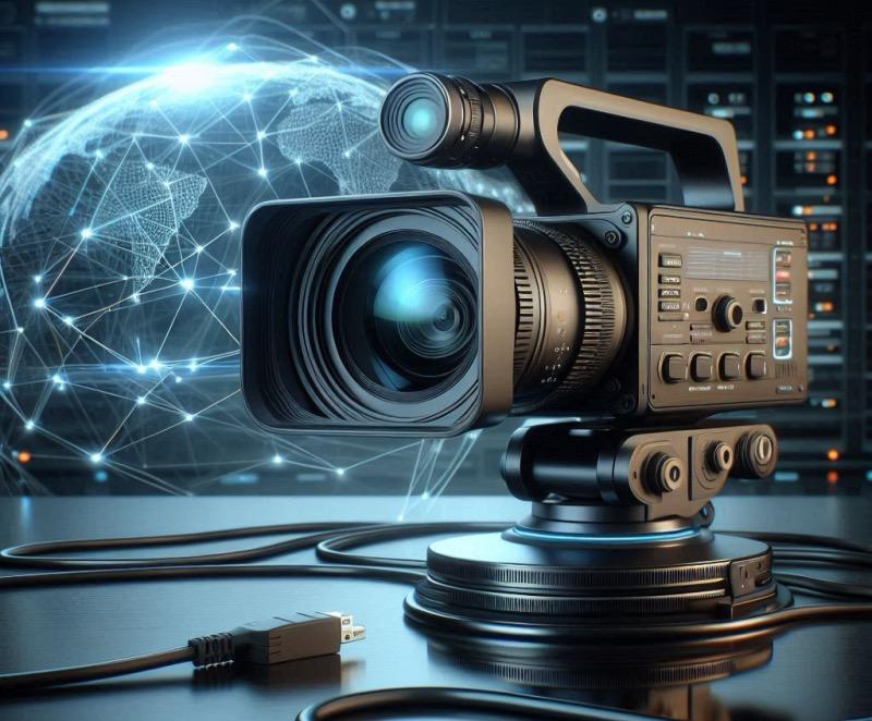 Illustration for the article "IP-Enabled Broadcast Cameras: Revolutionizing Production Workflows"
