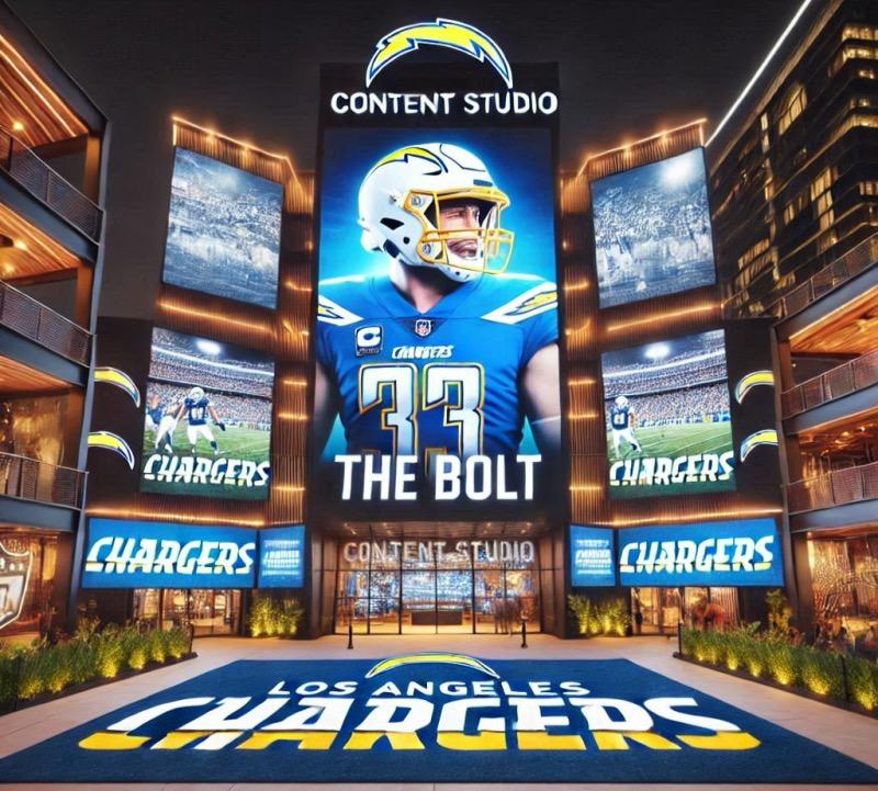 Illustration for the article "Los Angeles Chargers Unveils State-of-the-Art Content Studio, "The Bolt""