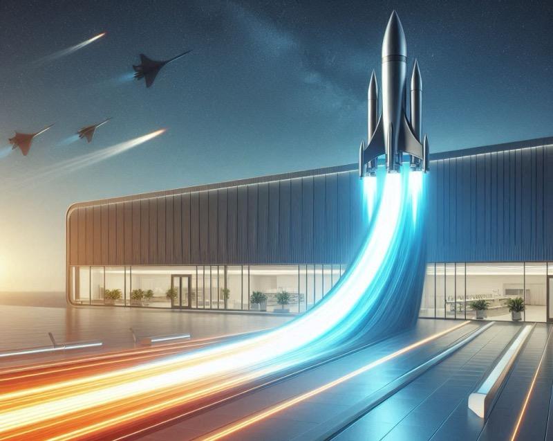 Illustration for the article "Ravyn Technology's Low-Cost Hypersonic Missiles: Disrupting the Defense Industry"