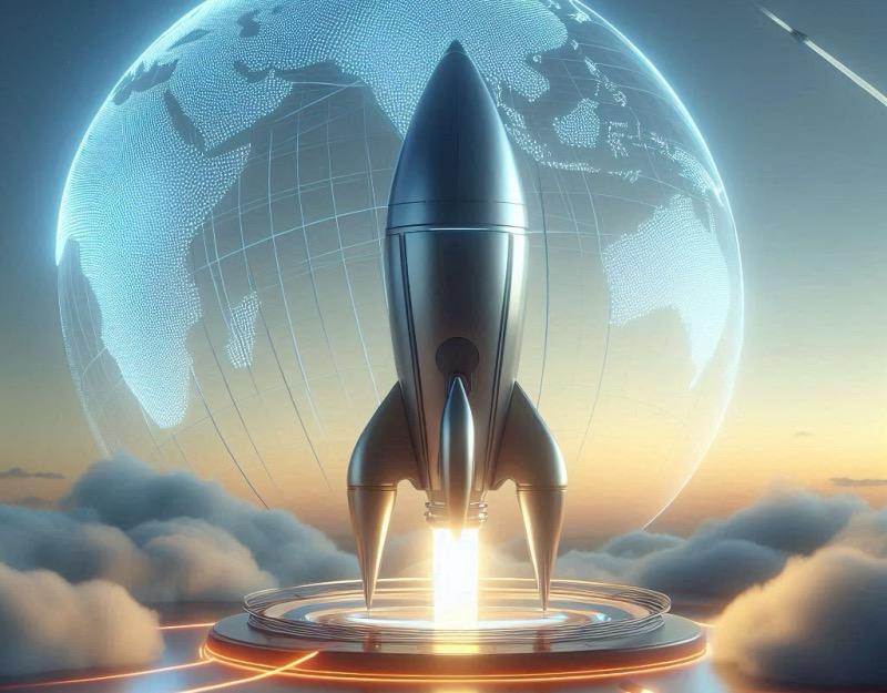 Illustration for the article "Rocket Lab's Neutron Rocket Selected for US Air Force Cargo Delivery Experiment"