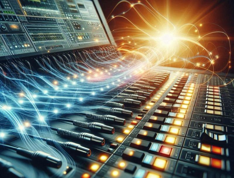 Illustration for the article "Tascam Sonicview Consoles Get ST 2110 Upgrade with IF-ST2110 Expansion Card"