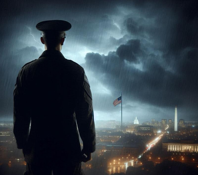 Illustration for the article "Trump's Defense Secretary Pick Faces Scrutiny; DeSantis Emerges as Possible Replacement"
