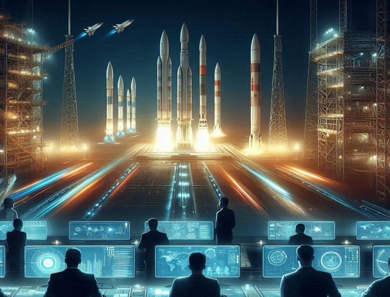 Ілюстрація до статті "Інфраструктура космічних запусків США стикається з обмеженнями потужностей на тлі буму галузі"